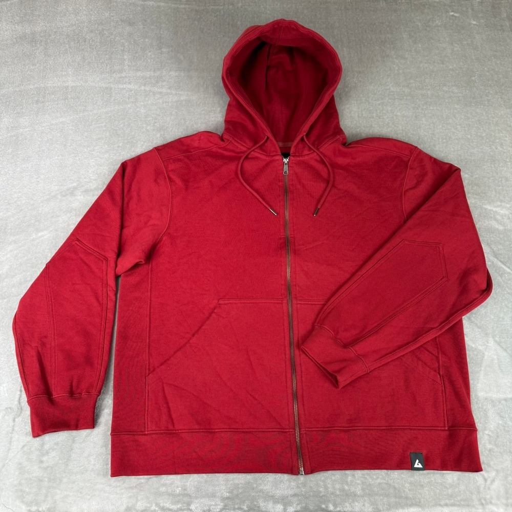 American Giant Relaxed Full Zip Hoodie Mens XXL Tomato Red Heavy $175 USA NWOT
